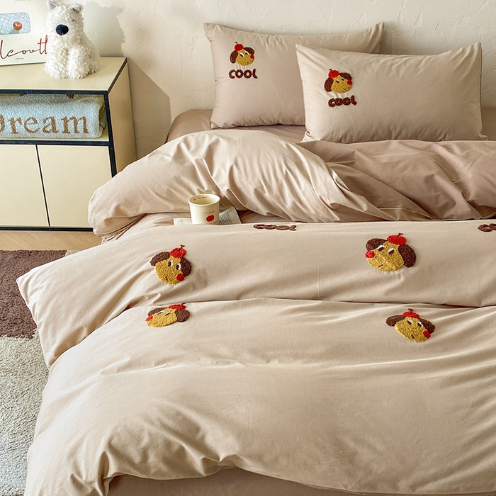 91家纺网 家纺一手货源 找家纺 拼社家纺 2026新款A类母婴级全棉纯棉水洗棉四件套毛巾绣纯棉四件套床上用品提供买家秀 cool小狗-米咖