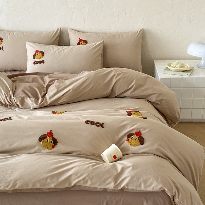 91家纺网 家纺一手货源 找家纺 拼社家纺 2026新款A类母婴级全棉纯棉水洗棉四件套毛巾绣纯棉四件套床上用品提供买家秀 cool小狗-米咖