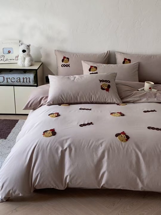 91家纺网 家纺一手货源 找家纺 拼社家纺 2026新款A类母婴级全棉纯棉水洗棉四件套毛巾绣纯棉四件套床上用品提供买家秀 cool小狗-米咖