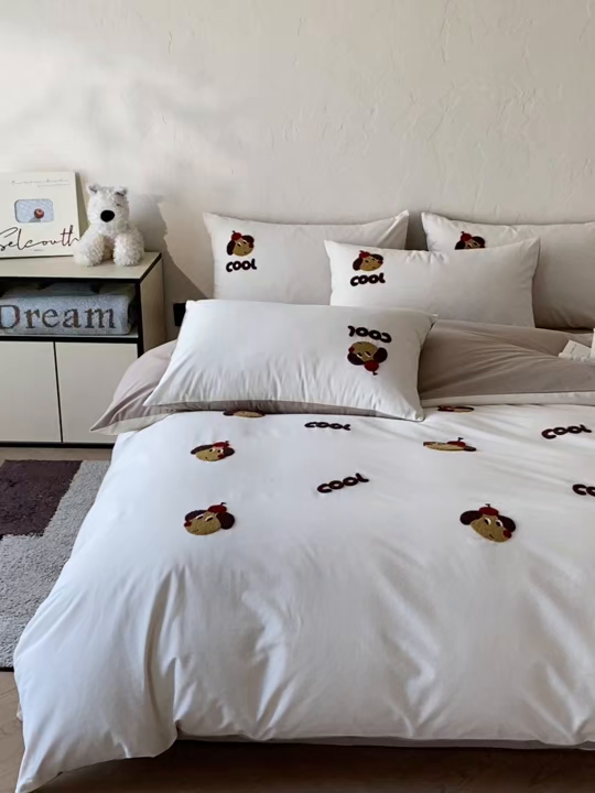 91家纺网 家纺一手货源 找家纺 （总）拼社家纺 2026新款A类母婴级全棉纯棉水洗棉四件套毛巾绣纯棉四件套床上用品提供买家秀