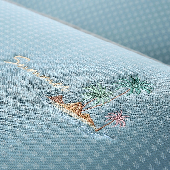 91家纺网 家纺一手货源 找家纺 小牛席业 2026新款海岛夏日凉感冰丝枕套凉枕套夏天枕套冰丝枕套竹枕套藤枕套冰藤枕套 海岛夏日凉感冰丝枕套-蓝色