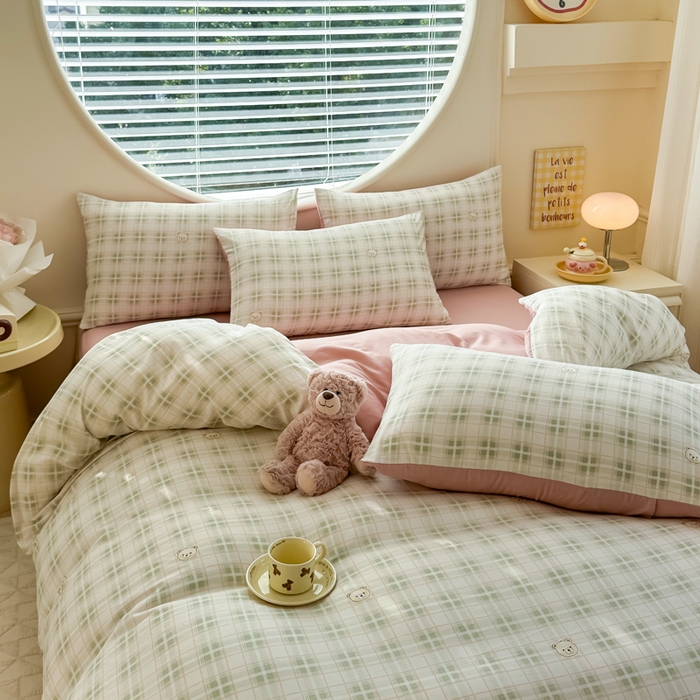 91家纺网 家纺一手货源 找家纺 （总）爱多多家居 2026新款双层纱针织棉印花四件套