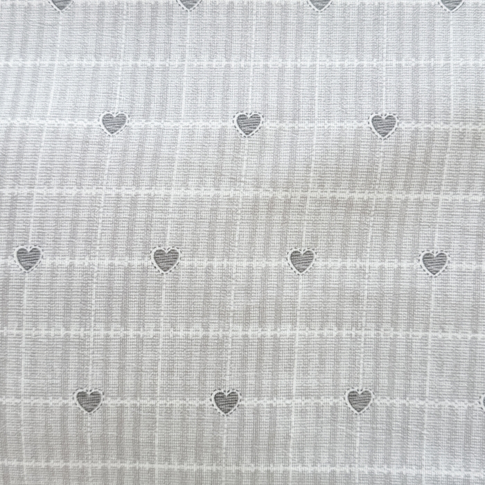 91家纺网 家纺一手货源 找家纺 爱多多家居 2026新款双层纱针织棉印花四件套 爱心灰