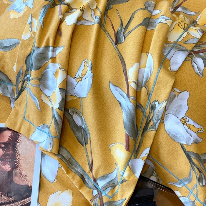 91家纺网 家纺一手货源 找家纺 塞纳 2026新款铂金暖绒加厚磨毛四件套 如月梦-黄