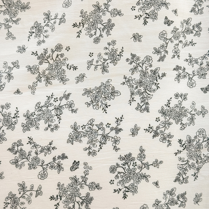 91家纺网 家纺一手货源 找家纺 爱多多家居 2026新款双层纱针织棉印花四件套 花丛灰