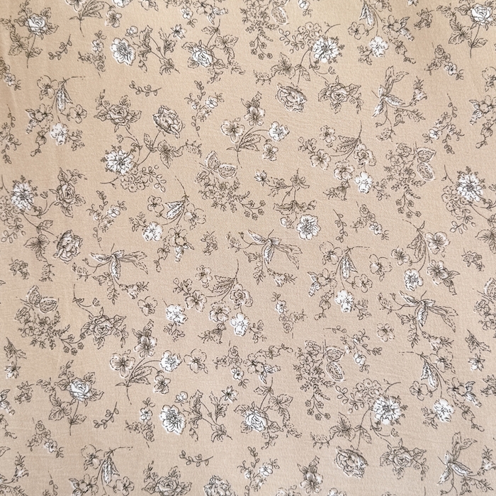 91家纺网 家纺一手货源 找家纺 爱多多家居 2026新款双层纱针织棉印花四件套 花丛咖