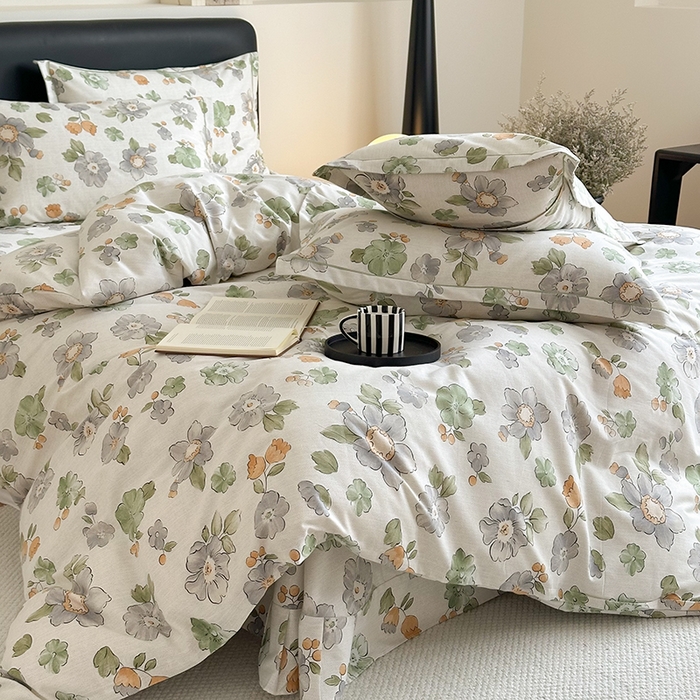 91家纺网 家纺一手货源 找家纺 塞纳 2026新款铂金暖绒加厚磨毛四件套 秋日芳菲