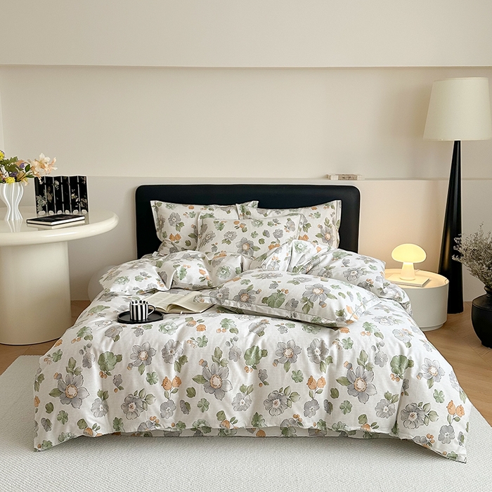 塞纳 2026新款铂金暖绒加厚磨毛四件套 秋日芳菲