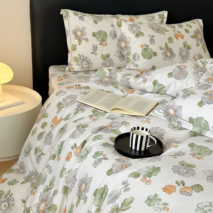 91家纺网 家纺一手货源 找家纺 塞纳 2026新款铂金暖绒加厚磨毛四件套 秋日芳菲