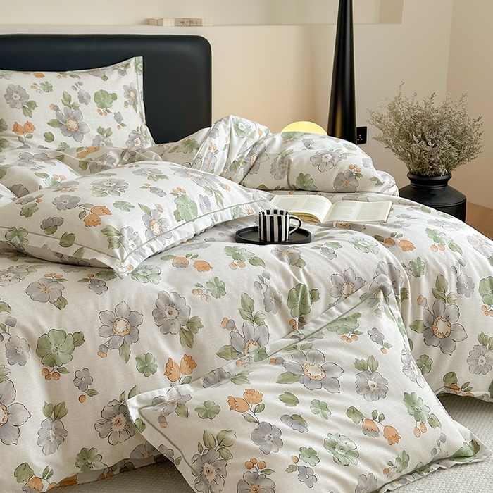 91家纺网 家纺一手货源 找家纺 塞纳 2026新款铂金暖绒加厚磨毛四件套 秋日芳菲