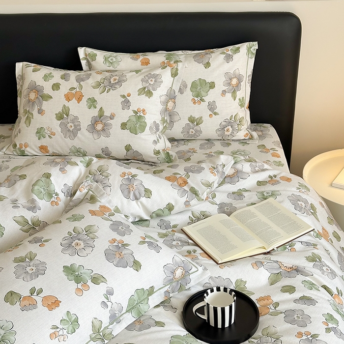 91家纺网 家纺一手货源 找家纺 塞纳 2026新款铂金暖绒加厚磨毛四件套 秋日芳菲