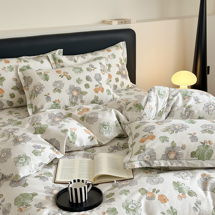 91家纺网 家纺一手货源 找家纺 塞纳 2026新款铂金暖绒加厚磨毛四件套 秋日芳菲