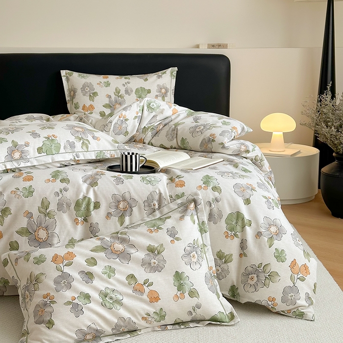 91家纺网 家纺一手货源 找家纺 塞纳 2026新款铂金暖绒加厚磨毛四件套 秋日芳菲