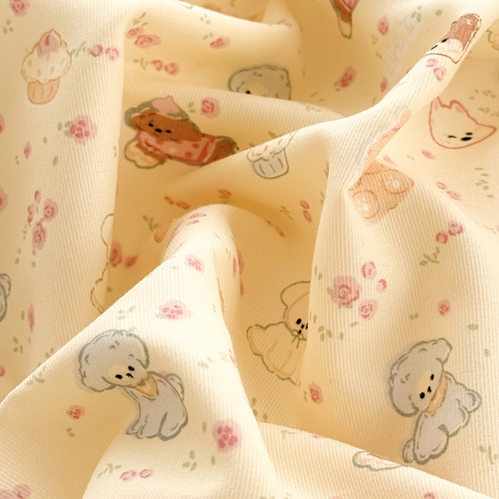 91家纺网 家纺一手货源 找家纺 爱多多家居 2026新款双层纱针织棉印花四件套 欢乐颂