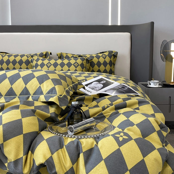 91家纺网 家纺一手货源 找家纺 塞纳 2026新款铂金暖绒加厚磨毛四件套 艺术格林-黄