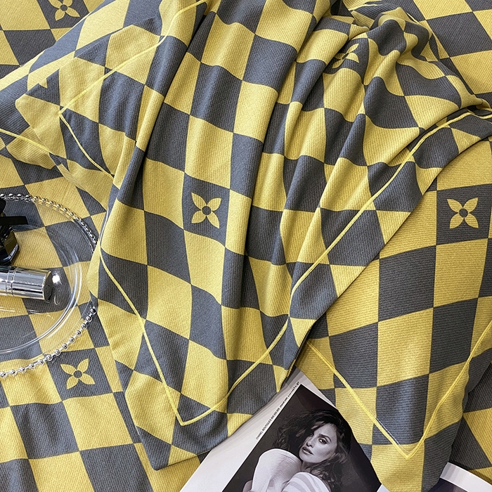 91家纺网 家纺一手货源 找家纺 塞纳 2026新款铂金暖绒加厚磨毛四件套 艺术格林-黄