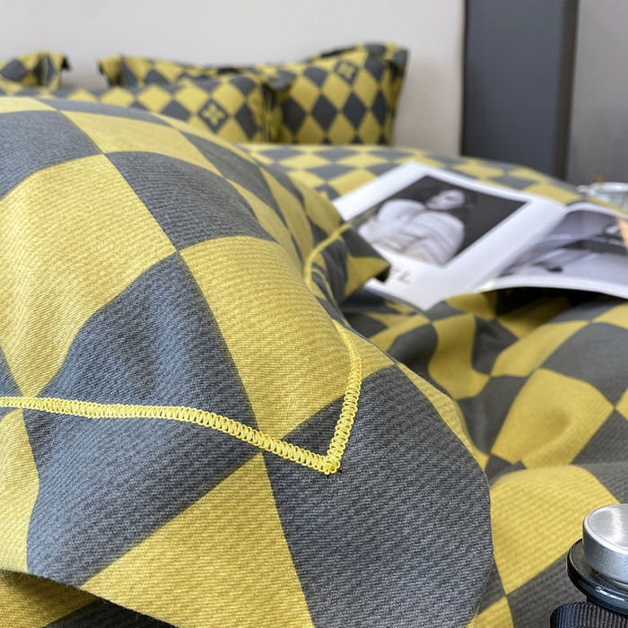 91家纺网 家纺一手货源 找家纺 塞纳 2026新款铂金暖绒加厚磨毛四件套 艺术格林-黄