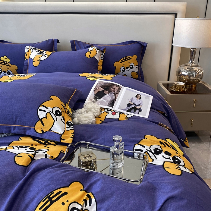 91家纺网 家纺一手货源 找家纺 塞纳 2026新款铂金暖绒加厚磨毛四件套 小老虎