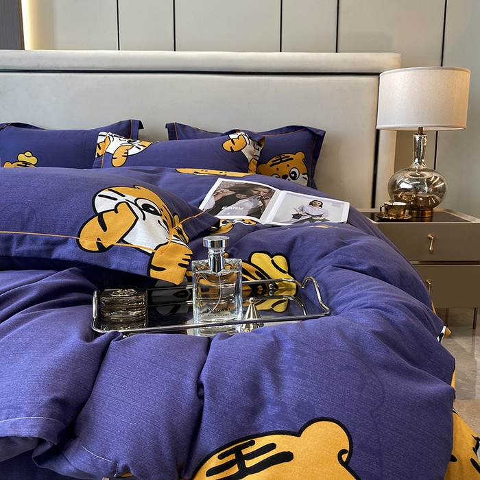 91家纺网 家纺一手货源 找家纺 塞纳 2026新款铂金暖绒加厚磨毛四件套 小老虎