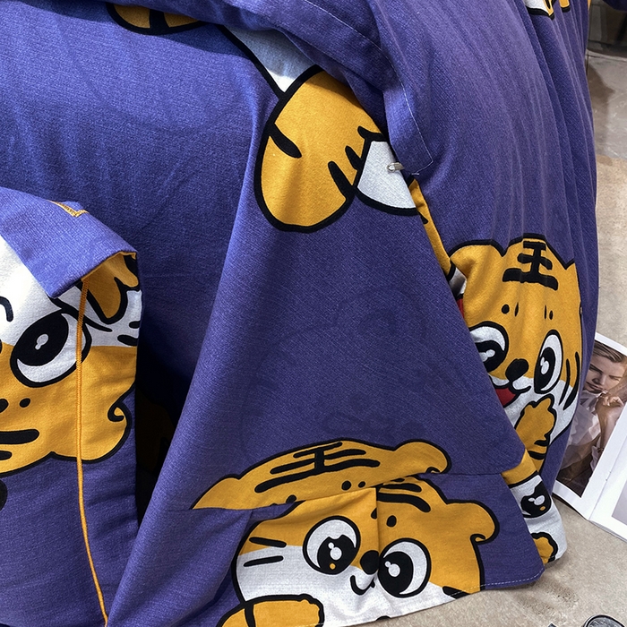 91家纺网 家纺一手货源 找家纺 塞纳 2026新款铂金暖绒加厚磨毛四件套 小老虎