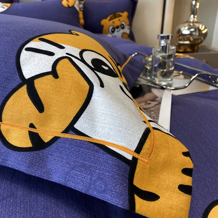 91家纺网 家纺一手货源 找家纺 塞纳 2026新款铂金暖绒加厚磨毛四件套 小老虎