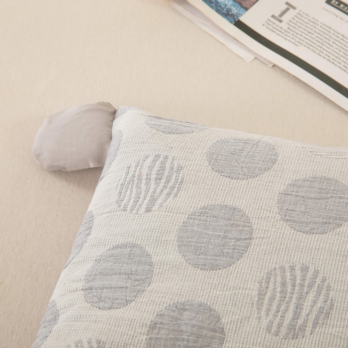 91家纺网 家纺一手货源 找家纺 梦莱家纺 2026新款波点熊水洗棉麻荞麦枕 波点熊-灰