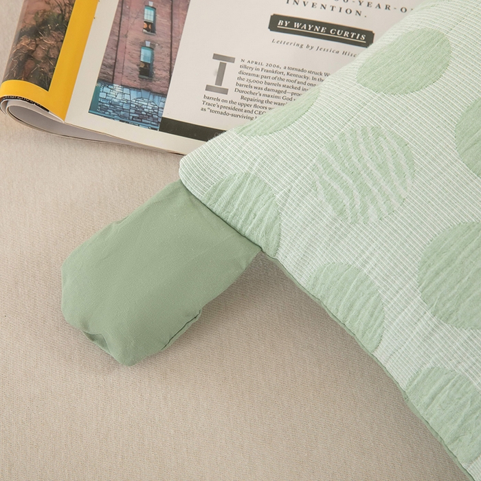 91家纺网 家纺一手货源 找家纺 （总）梦莱家纺 2026新款波点熊水洗棉麻荞麦枕