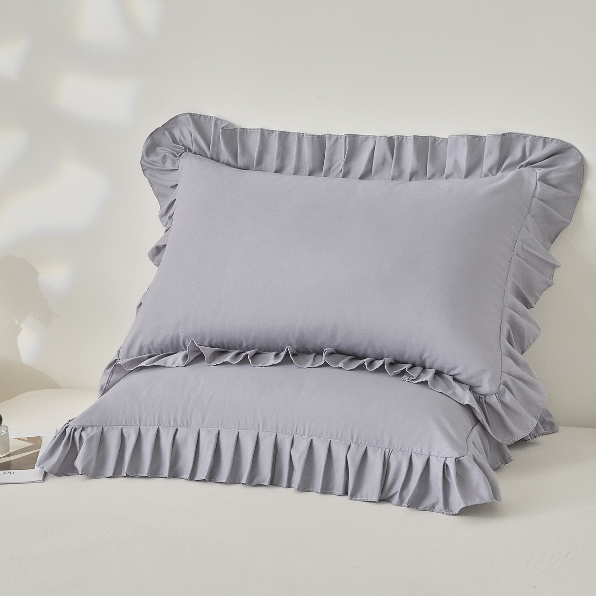 91家纺网 家纺一手货源 找家纺 （总）衿成家纺 2026新款荷叶花边枕套纯色系列