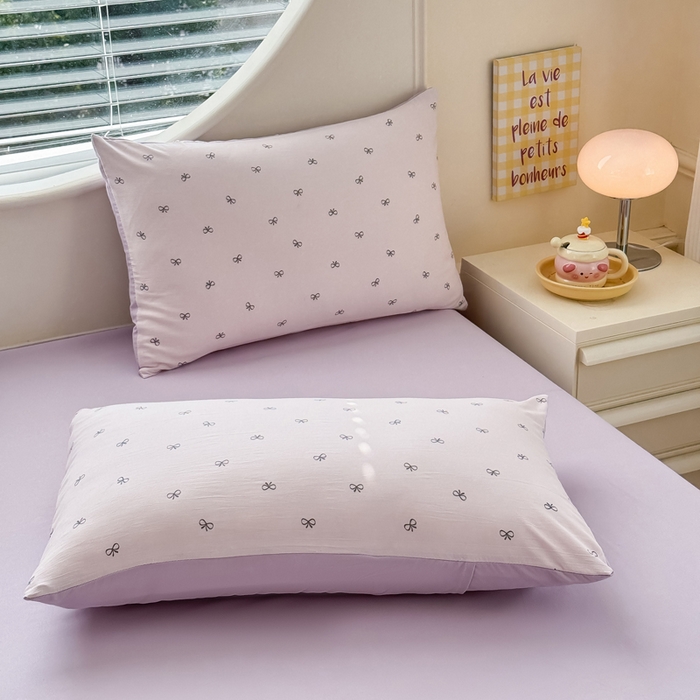 爱多多家居 2026新款双层纱针织棉印花枕套 小美满