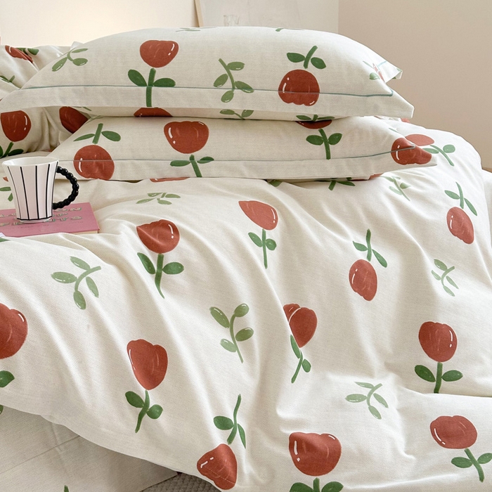 91家纺网 家纺一手货源 找家纺 塞纳 2026新款铂金暖绒加厚磨毛四件套 雅秀-红