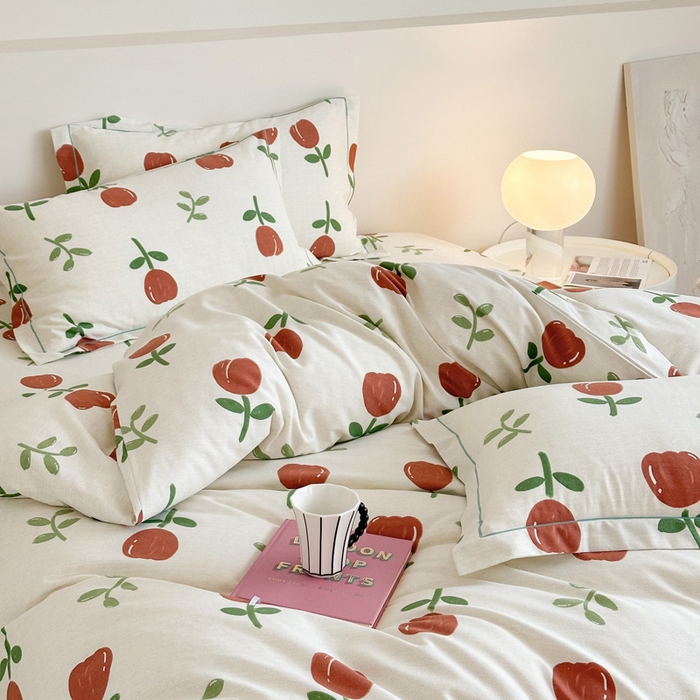 91家纺网 家纺一手货源 找家纺 塞纳 2026新款铂金暖绒加厚磨毛四件套 雅秀-红