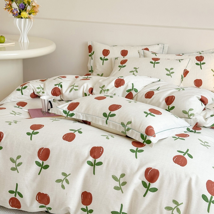 91家纺网 家纺一手货源 找家纺 塞纳 2026新款铂金暖绒加厚磨毛四件套 雅秀-红