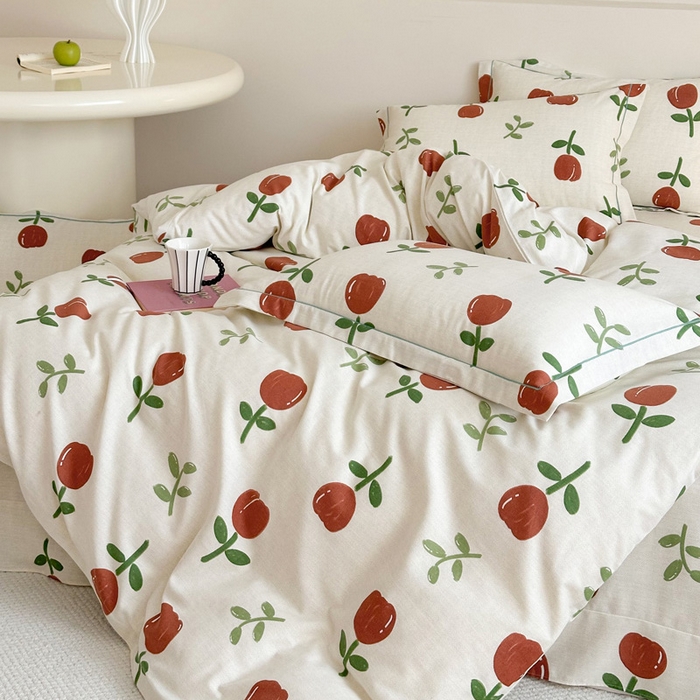 91家纺网 家纺一手货源 找家纺 塞纳 2026新款铂金暖绒加厚磨毛四件套 雅秀-红