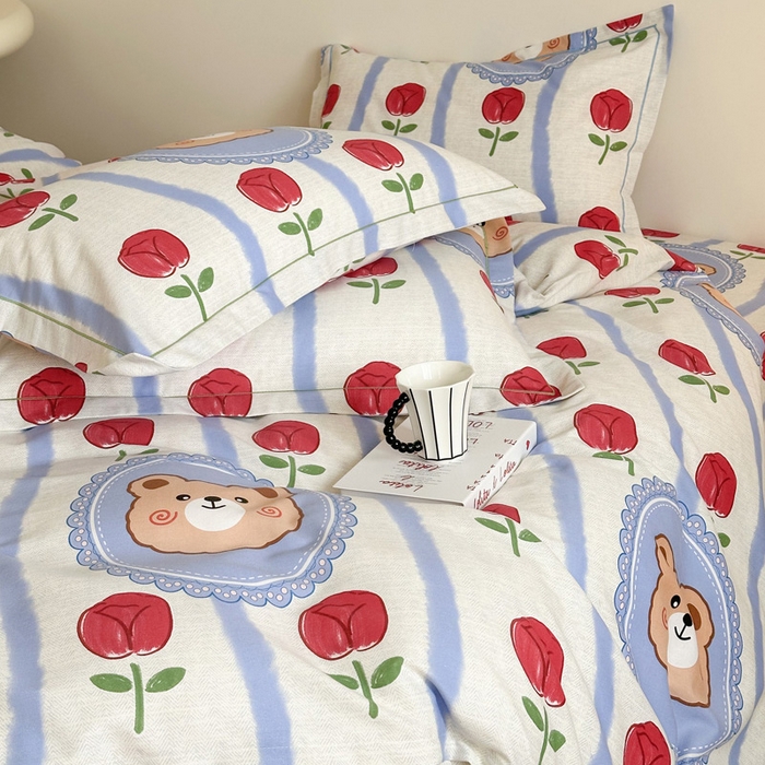 91家纺网 家纺一手货源 找家纺 塞纳 2026新款铂金暖绒加厚磨毛四件套 吉米熊