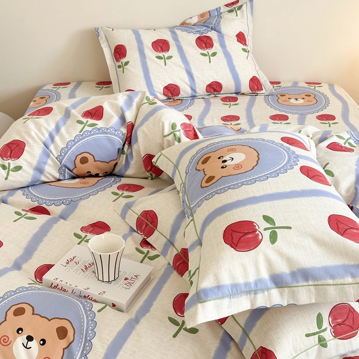 91家纺网 家纺一手货源 找家纺 塞纳 2026新款铂金暖绒加厚磨毛四件套 吉米熊