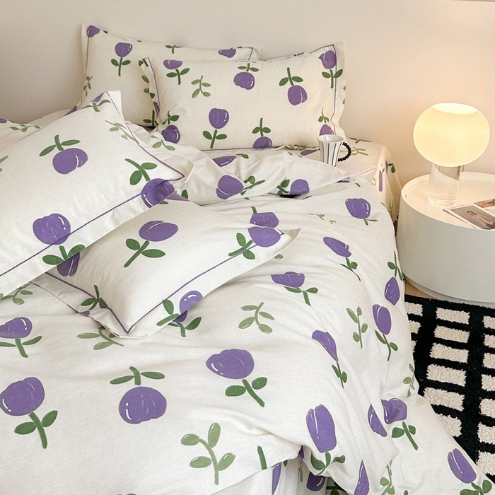 91家纺网 家纺一手货源 找家纺 塞纳 2026新款铂金暖绒加厚磨毛四件套 雅秀-紫