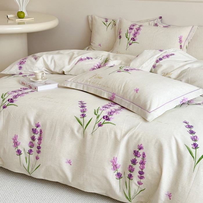 91家纺网 家纺一手货源 找家纺 塞纳 2026新款铂金暖绒加厚磨毛四件套 薰衣草