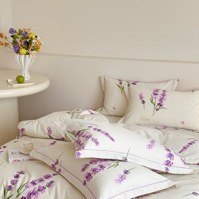 91家纺网 家纺一手货源 找家纺 塞纳 2026新款铂金暖绒加厚磨毛四件套 薰衣草