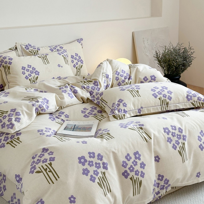 91家纺网 家纺一手货源 找家纺 塞纳 2026新款铂金暖绒加厚磨毛四件套 花曼雨