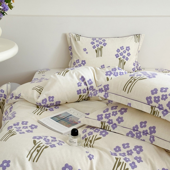 91家纺网 家纺一手货源 找家纺 塞纳 2026新款铂金暖绒加厚磨毛四件套 花曼雨