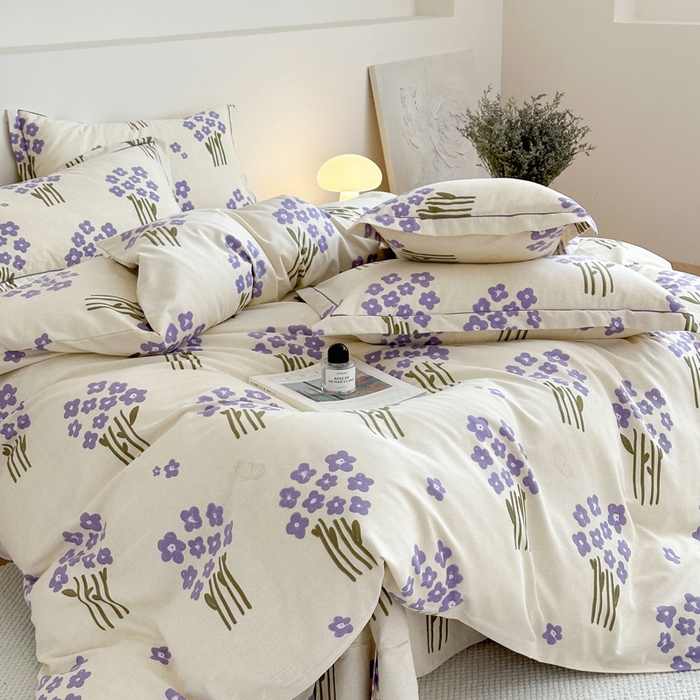 91家纺网 家纺一手货源 找家纺 塞纳 2026新款铂金暖绒加厚磨毛四件套 花曼雨