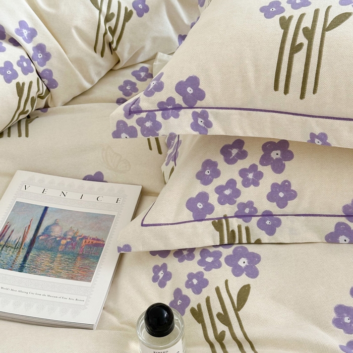 91家纺网 家纺一手货源 找家纺 塞纳 2026新款铂金暖绒加厚磨毛四件套 花曼雨