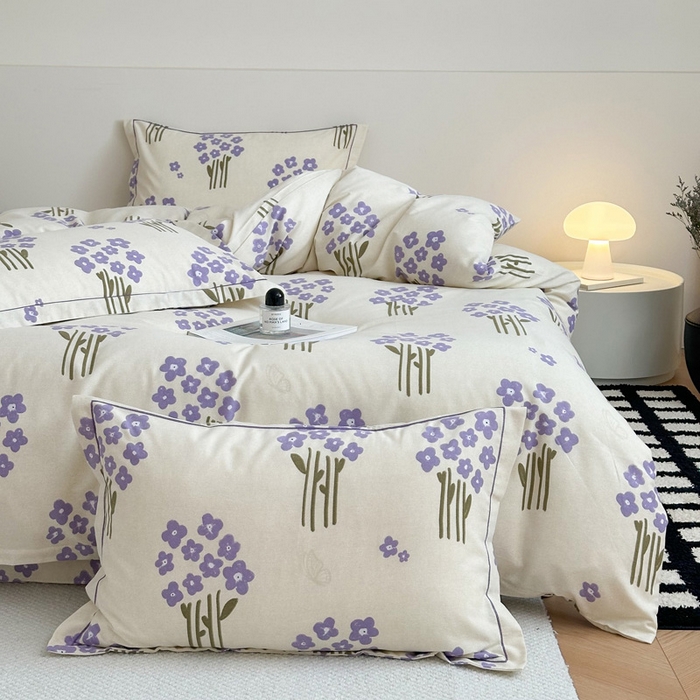 91家纺网 家纺一手货源 找家纺 塞纳 2026新款铂金暖绒加厚磨毛四件套 花曼雨