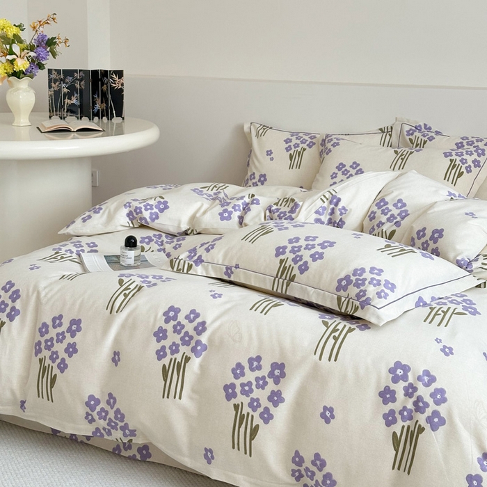 91家纺网 家纺一手货源 找家纺 塞纳 2026新款铂金暖绒加厚磨毛四件套 花曼雨