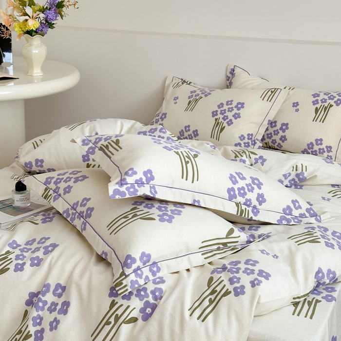 91家纺网 家纺一手货源 找家纺 塞纳 2026新款铂金暖绒加厚磨毛四件套 花曼雨