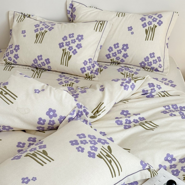 91家纺网 家纺一手货源 找家纺 塞纳 2026新款铂金暖绒加厚磨毛四件套 花曼雨