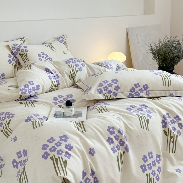 91家纺网 家纺一手货源 找家纺 塞纳 2026新款铂金暖绒加厚磨毛四件套 花曼雨