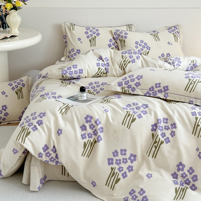 91家纺网 家纺一手货源 找家纺 塞纳 2026新款铂金暖绒加厚磨毛四件套 花曼雨