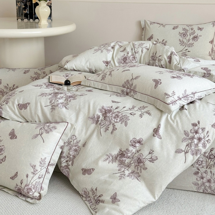 91家纺网 家纺一手货源 找家纺 塞纳 2026新款铂金暖绒加厚磨毛四件套 暮色