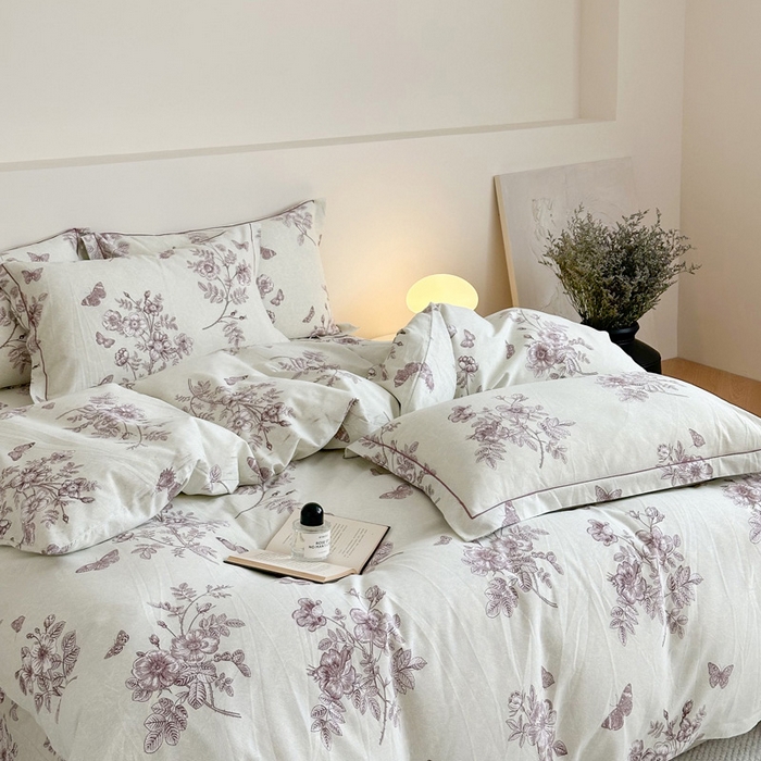 91家纺网 家纺一手货源 找家纺 塞纳 2026新款铂金暖绒加厚磨毛四件套 暮色